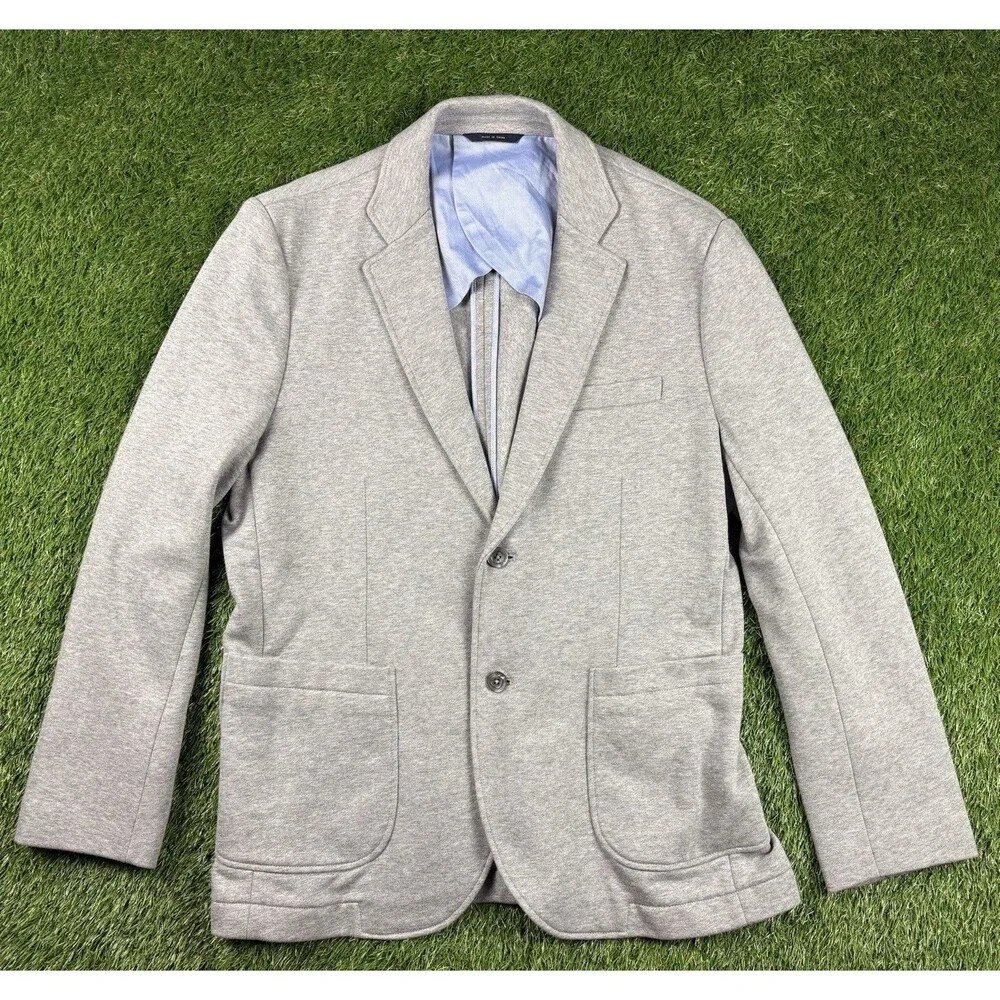 Brooks Brothers 100% Cotton Blazer Light Grey Unlined Size Large